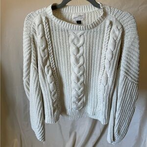 Universal Thread White Cable-Knit Sweater | Target Sweater | Women’s Sweater